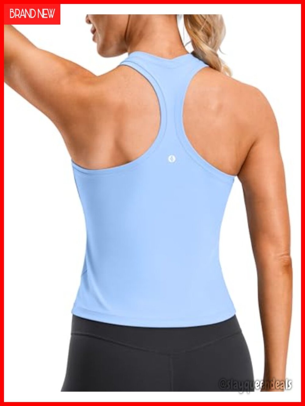 SANTINY Women's Workout Tank Top Racerback Scoop Neck Sleeveless Gym Shirt